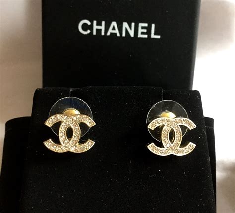 Chanel earrings cc logo studs